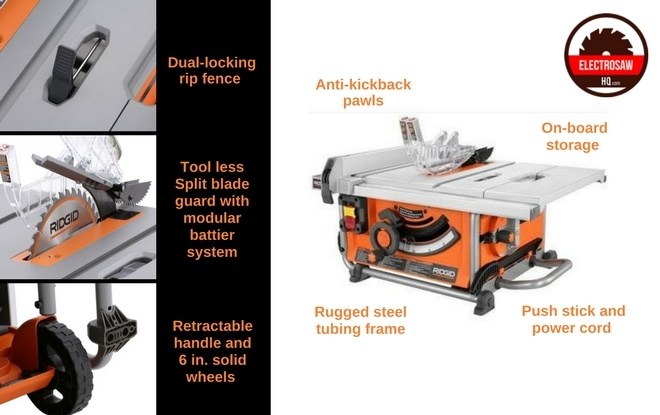 Ridgid Table Saw Features